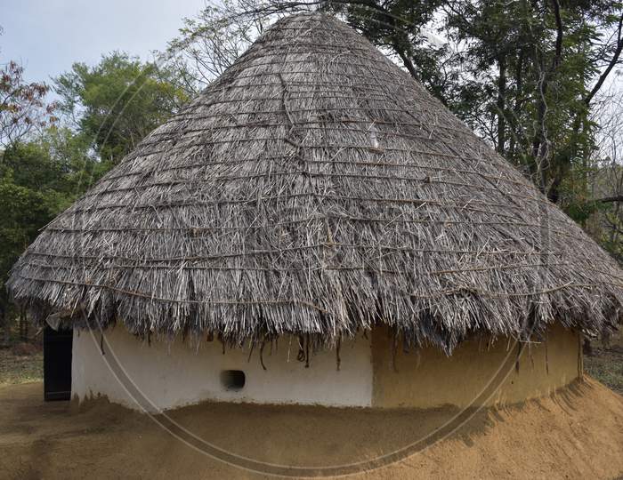 Bhopal, Madhya Pradesh/India : January 15, 2020 - Tribal Hut At Manav Sangrahalaya Bhopal