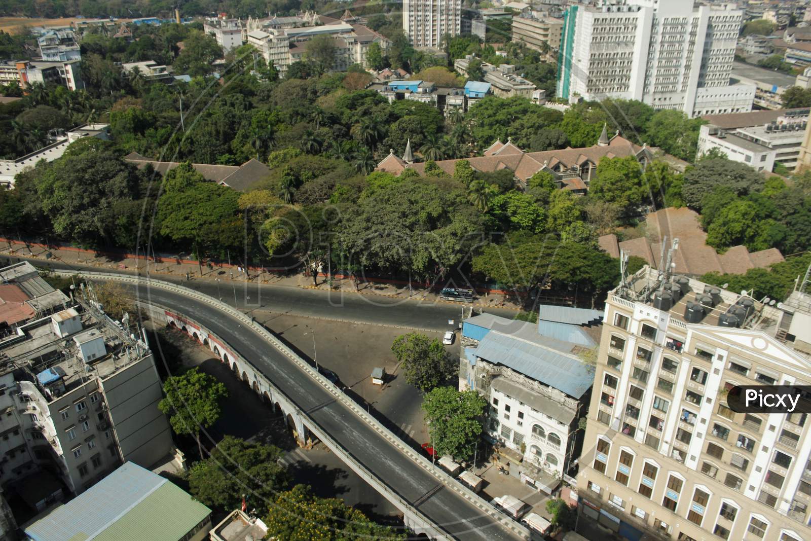 A view shows an empty road during a 14-hour long curfew to limit the spreading of coronavirus disease (COVID-19) in the country, in Mumbai, India, March 22, 2020.