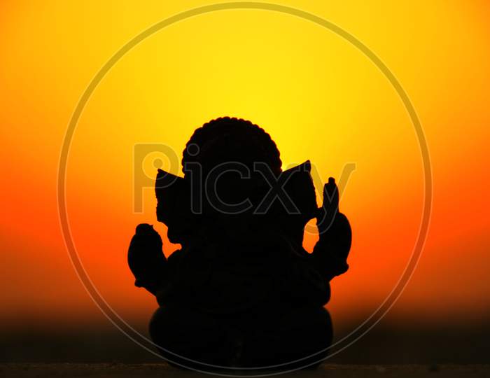Statue of Ganesha, Statue of Shree Ganesha, Shadow of Statue, Lord Ganesha, Hindu Religion God, Nature, Sky