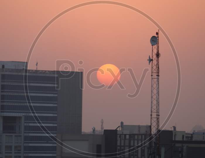 evening sunset jasola vihar new delhi delhi