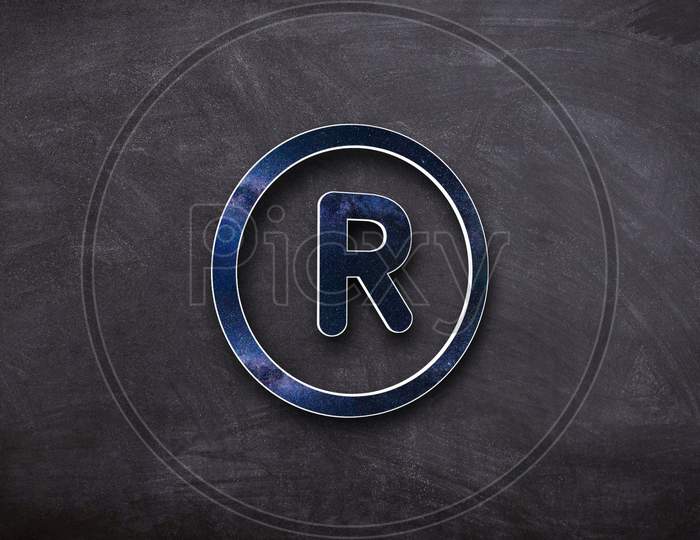 letter r initial gradient blue color logo design template