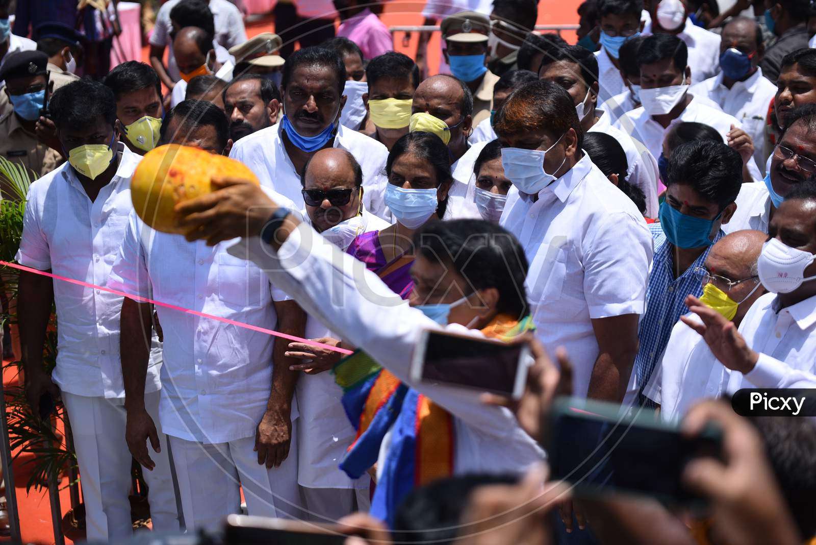 Hyderabad Mayor Bonthu Rammohan, Minister Of Eductation of Telangana and L.B Nagar MLA D.Sudheer Reddy At Flyover Inaugurated Near Kamineni Hospitals Junction At L.B Nagar in Hyderabad On May 28,2020