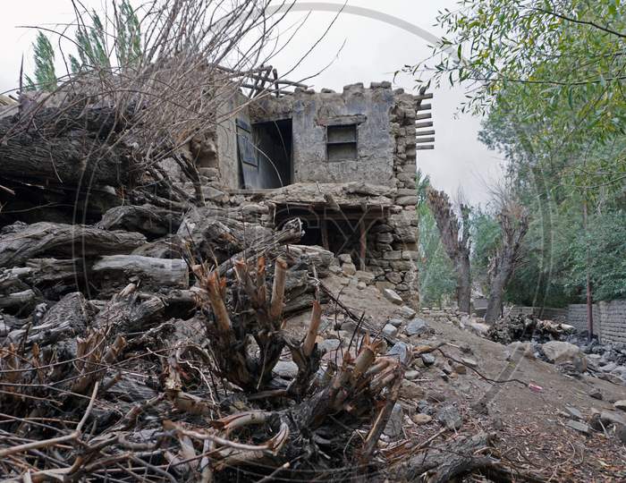 Ruins Of Old Village House In Leh, India