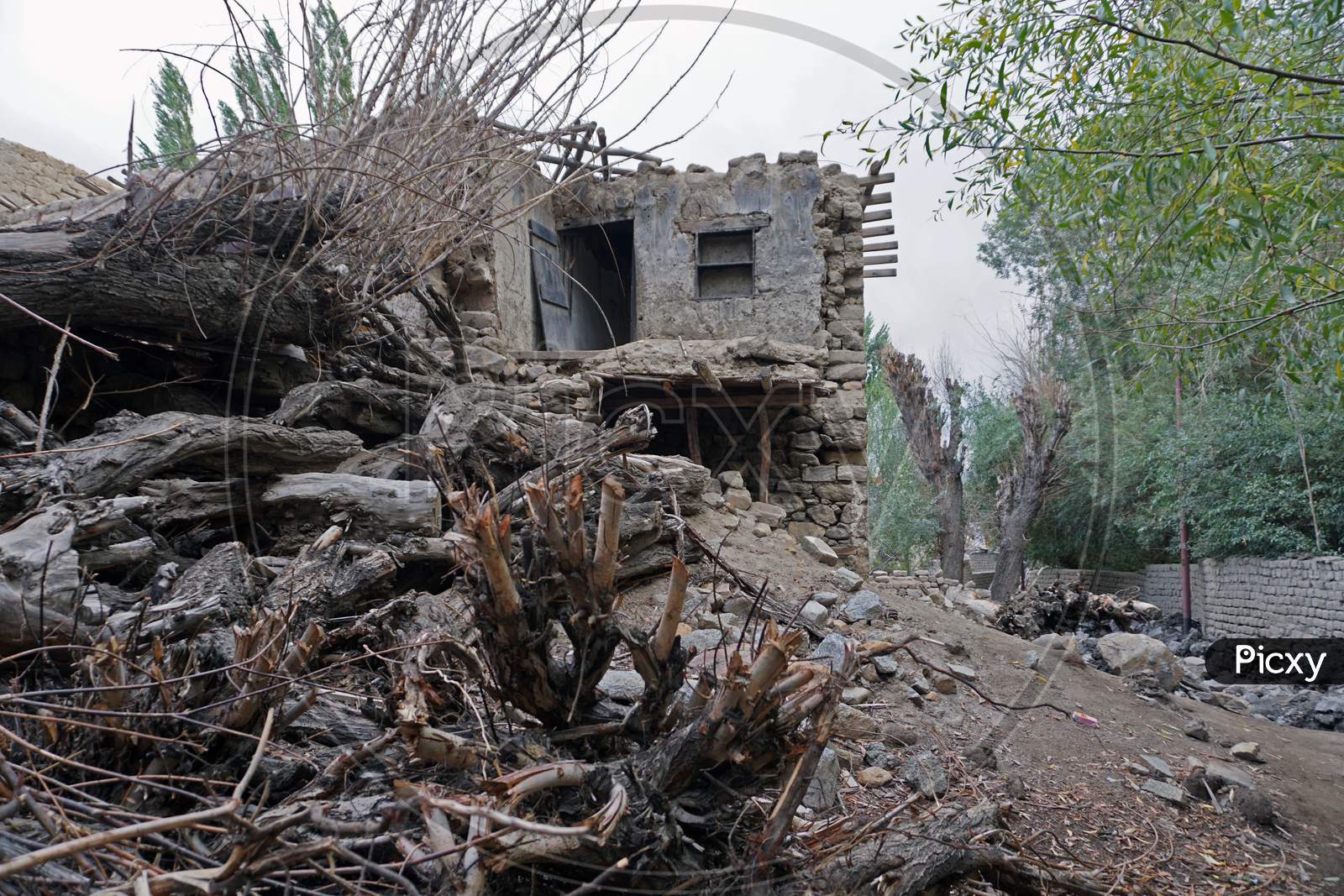 Ruins Of Old Village House In Leh, India