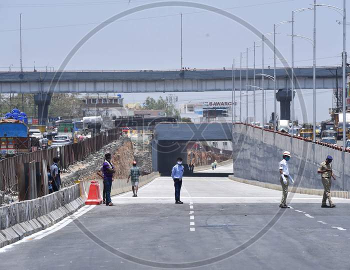 Vehicle Underpass At L.B Nagar As a Part Of Strategic Road Development Plan Been Inaugurated For Public Use Towards Biramalguda In Hyderabad City on May 28,2020