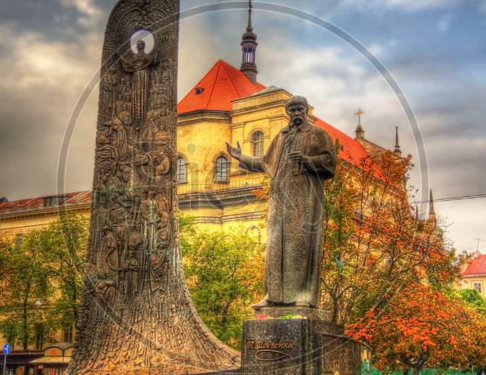 Taras Shevchenko Monument In Lviv - Ukraine