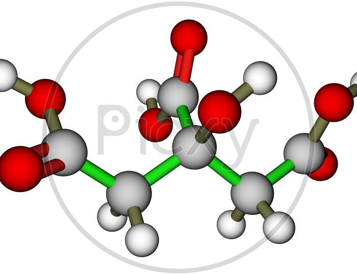 Citric Acid (Food Additive E330) Molecular Structure