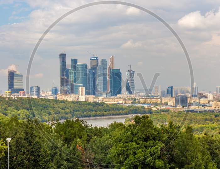 View Of Moscow-City From Sparrow Hills Park