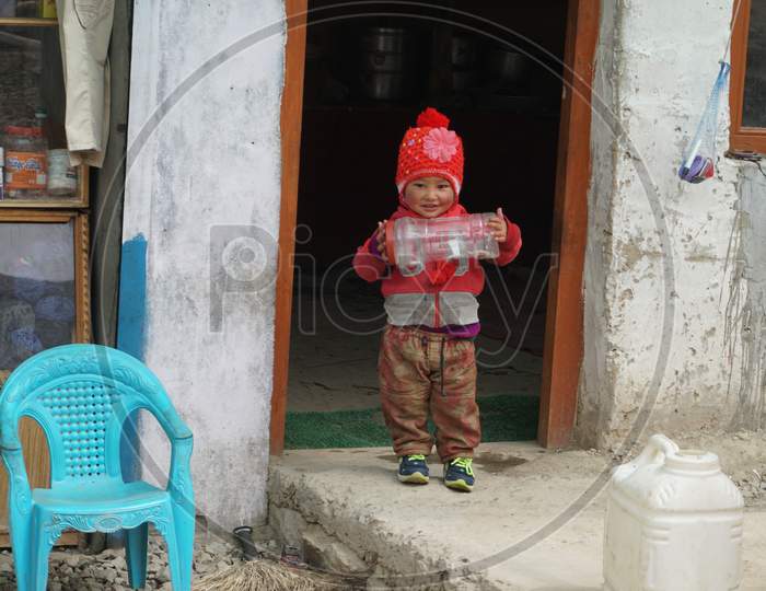 Sweet Ladakhi Kid Smiling, Leh Ladakh, India