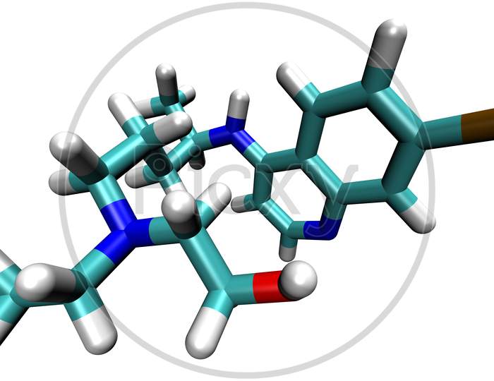3D Structure Of Hydroxychloroquine, A Substance Active Against The Covid-19 Coronavirus And Malaria
