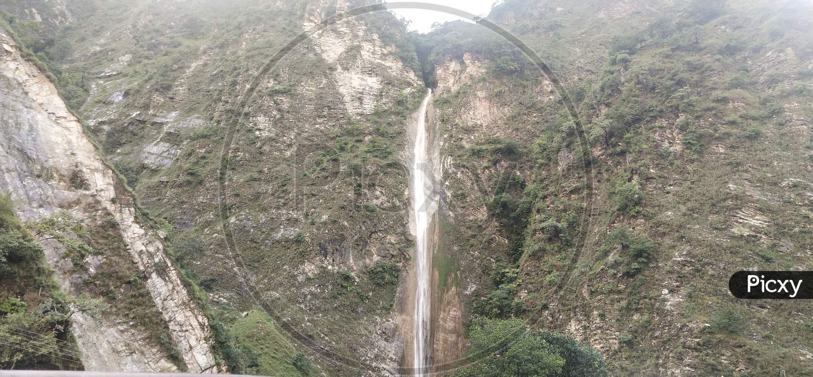 Waterfall with mountains at Siyad Baba