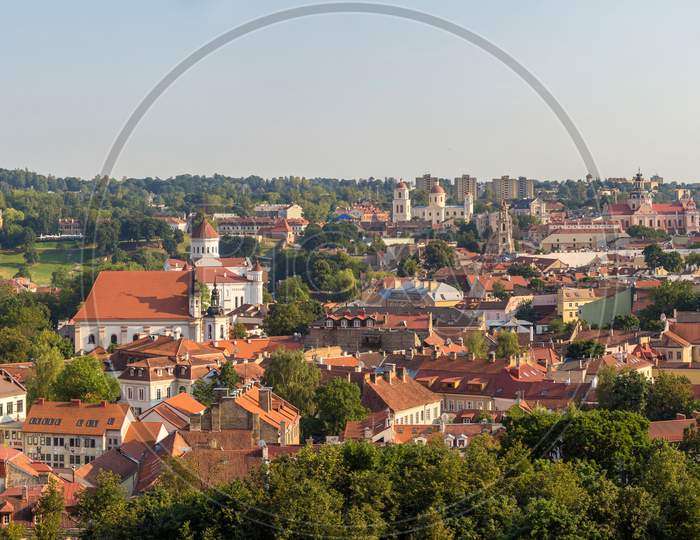 Panorama Of The City Center Of Vilnius, Lithuania