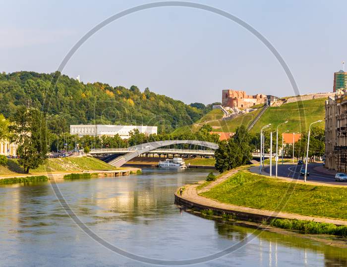 Vilnius Over Neris River In Lithuania