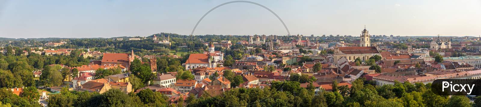 Panorama Of The City Center Of Vilnius, Lithuania