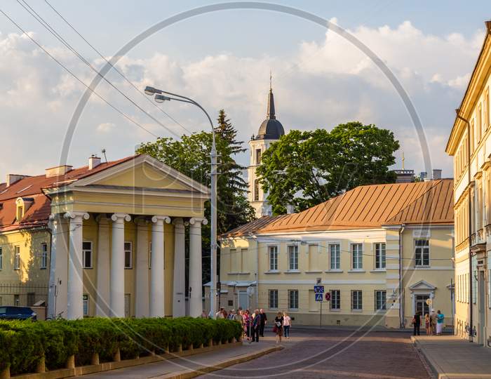 Buildings On Simono Daukanto Square In Vilnius, Lithuania