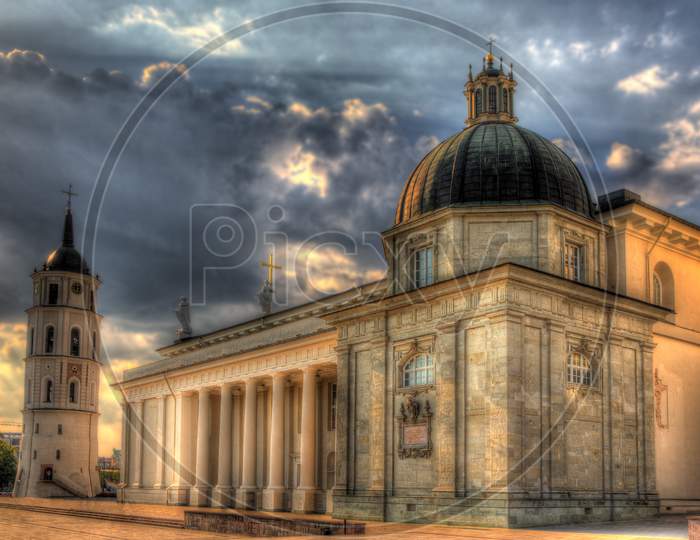 View Of Vilnius Cathedral In Lithuania