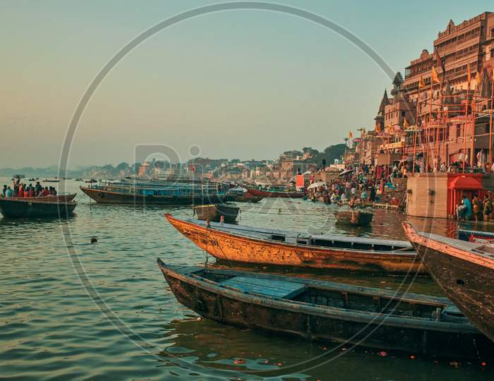 Varanasi Also Known As Benares, Banaras Or Kashi Is A City On The Banks Of The River Ganges In Uttar Pradesh, India