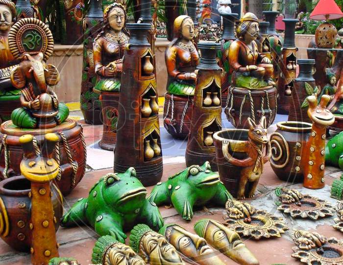 Clay Made Home Decor Items By Tribal People Of Bengal