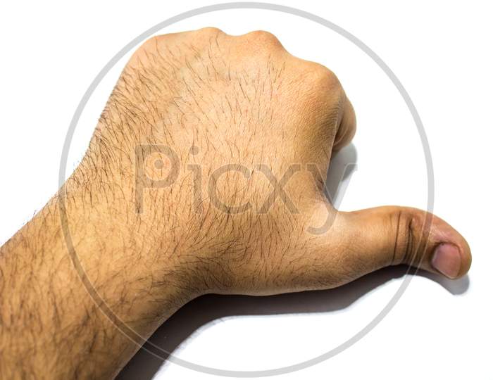 A picture of hand isolated on white background