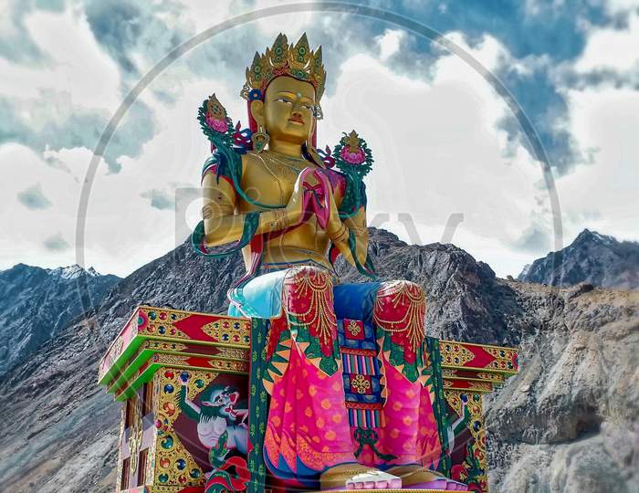 The Statue Of Buddha At Tibet