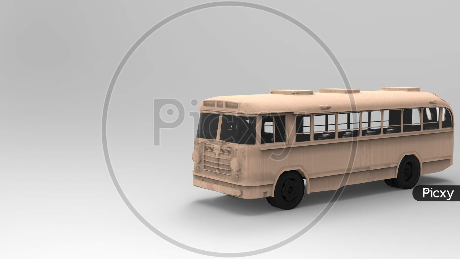 3D Render Of A Rusted Old Vintage Bus In White Background With Space For Text