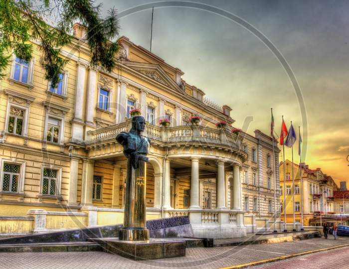 Statue Of Jonas Zemaitis In Front Of Ministry Of National Defenc