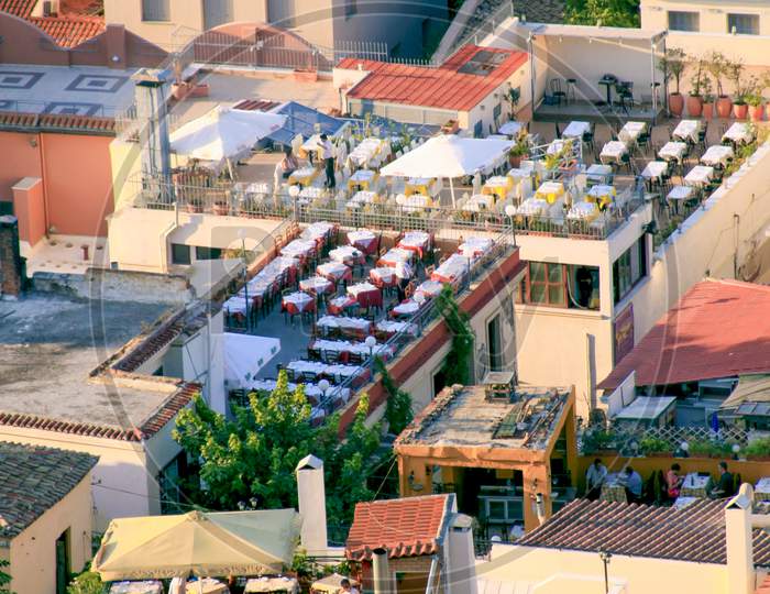 Restaurants In Plaka, Almost No Tourists, Athens
