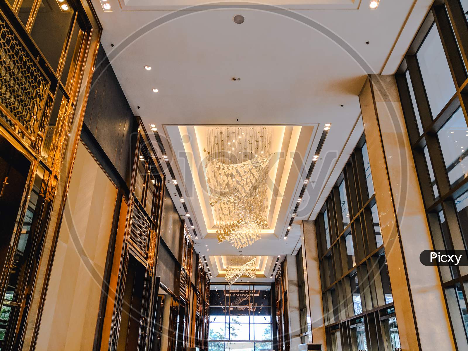 Kolkata,West Bengal, India- October 2019: Interior design of JW Marriott, a 5 start hotel, Urban style interior design