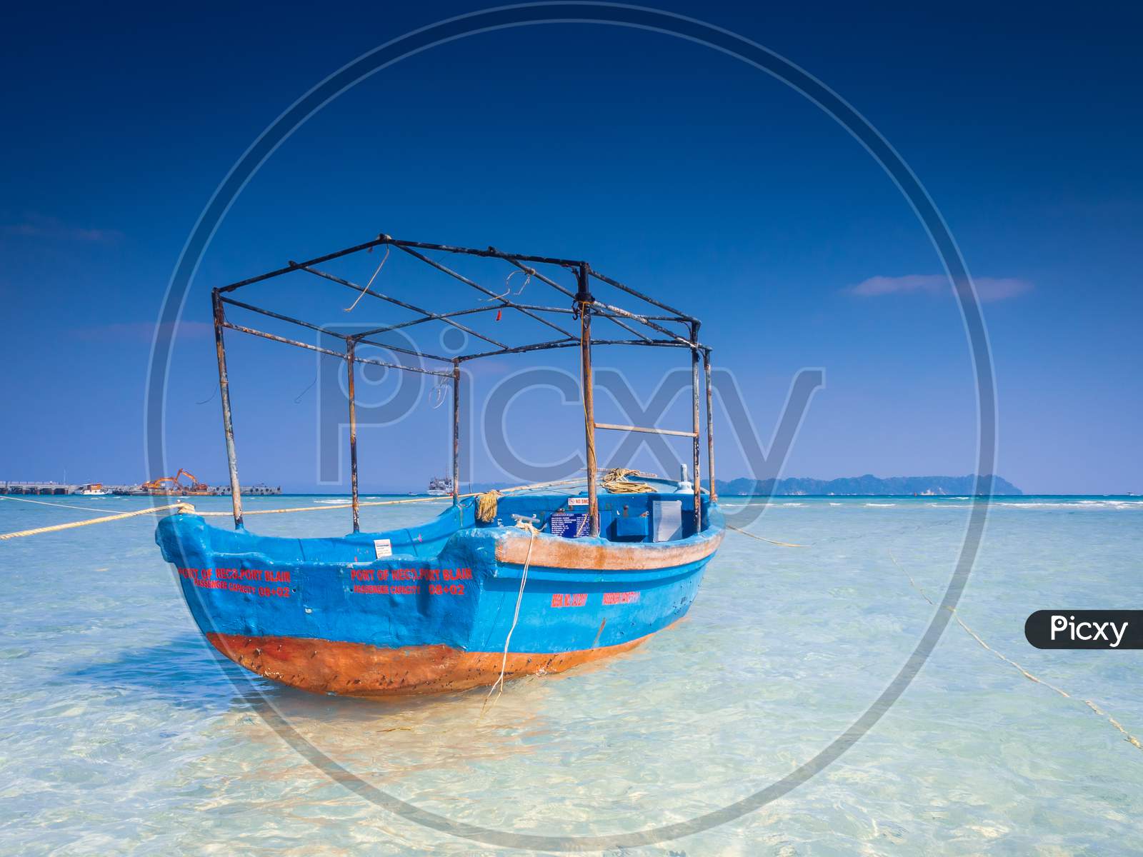 A boat on the Vijaynagar beach, Havelock islands, Andaman, India