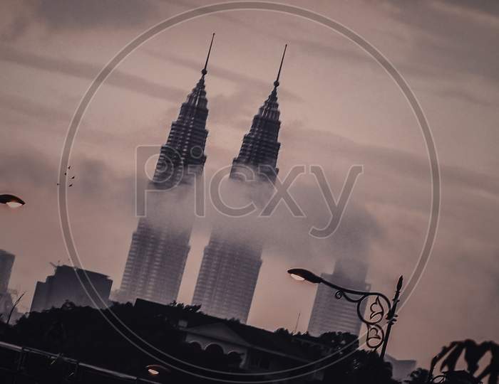 A Great Silhouette Image of malaysia twin towers 