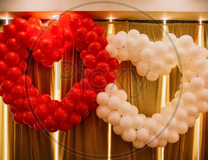 Photograph of Heart shape balloons decoration