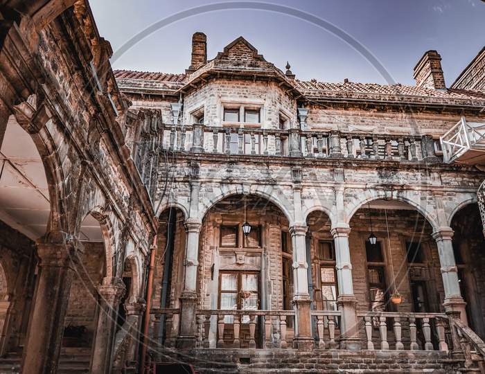 Institute of advanced studies, Tourist spot , Shimla, Himachal, India , Spring time, 2019, February ,  Landscape view of Vintage palace,inside architecture of heritage building