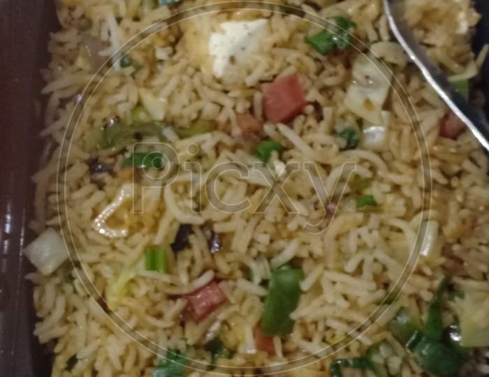 Indian dish vegetable rice.