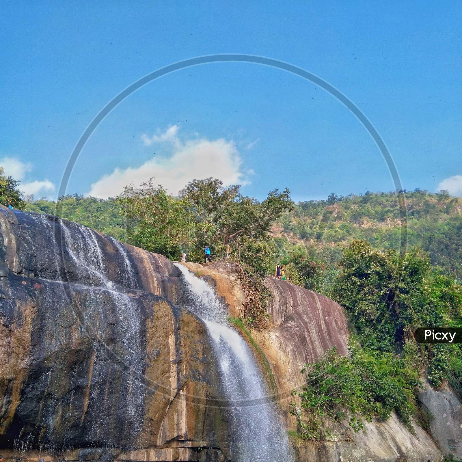 Beautiful waterfall at Gandahati Ecological Park in Odisha.