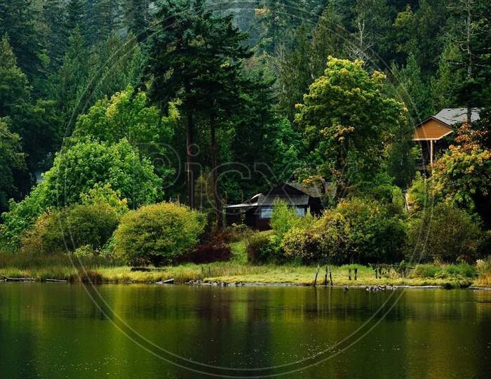 Lake side house for living