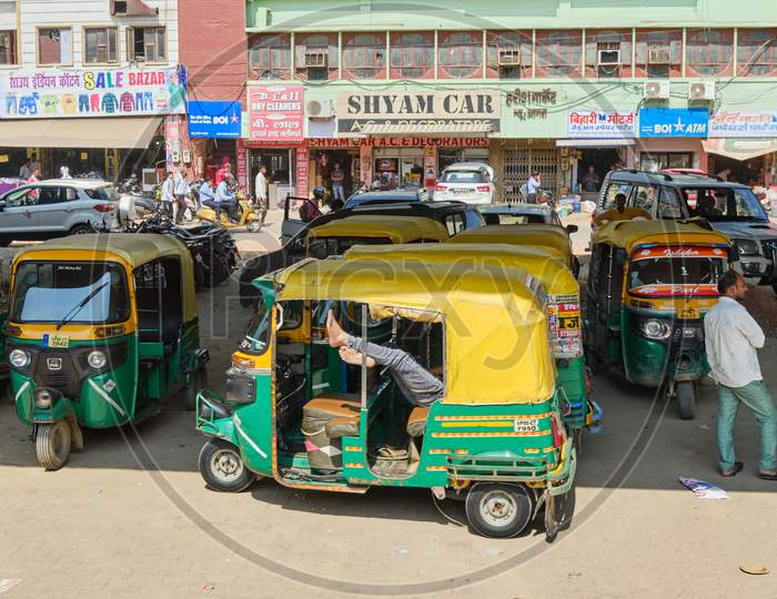 Tuk Tuks In The Streets Of Agra, India