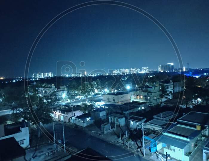 Night view of my city called silicon valley of India Bangalore
