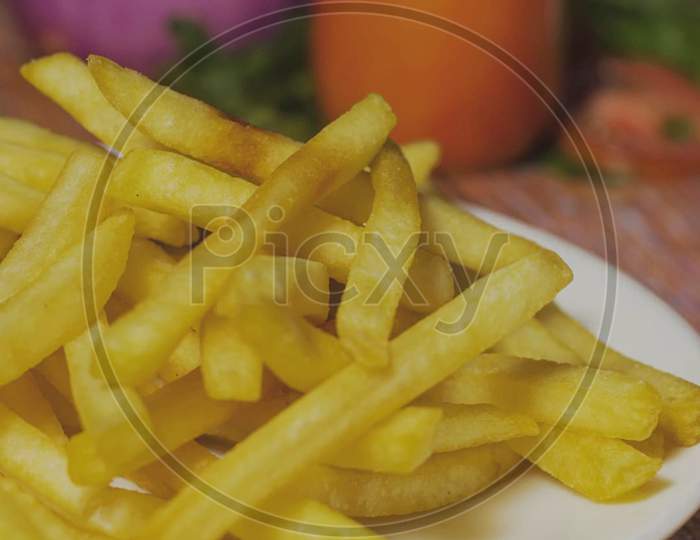 French fries snacks potato stick zoomed