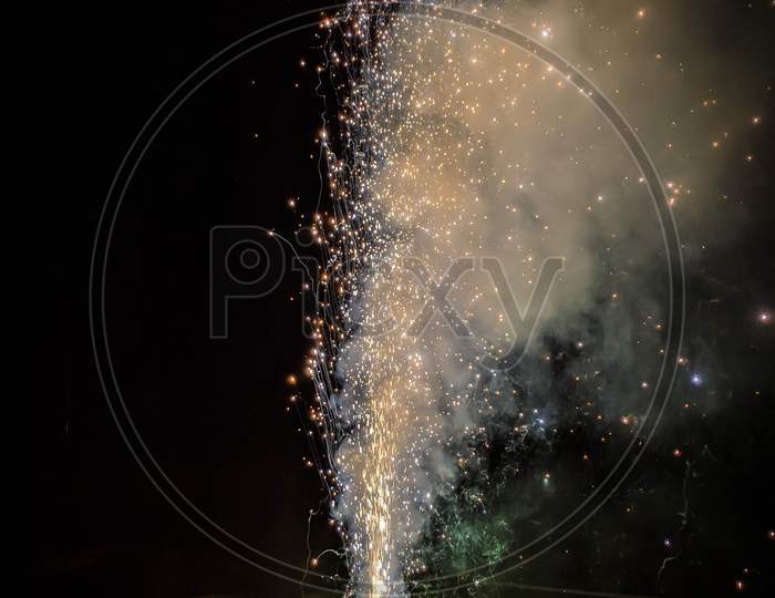 Fire crackers in Diwali, Diwali celebration in India, Colorful fire work    in India