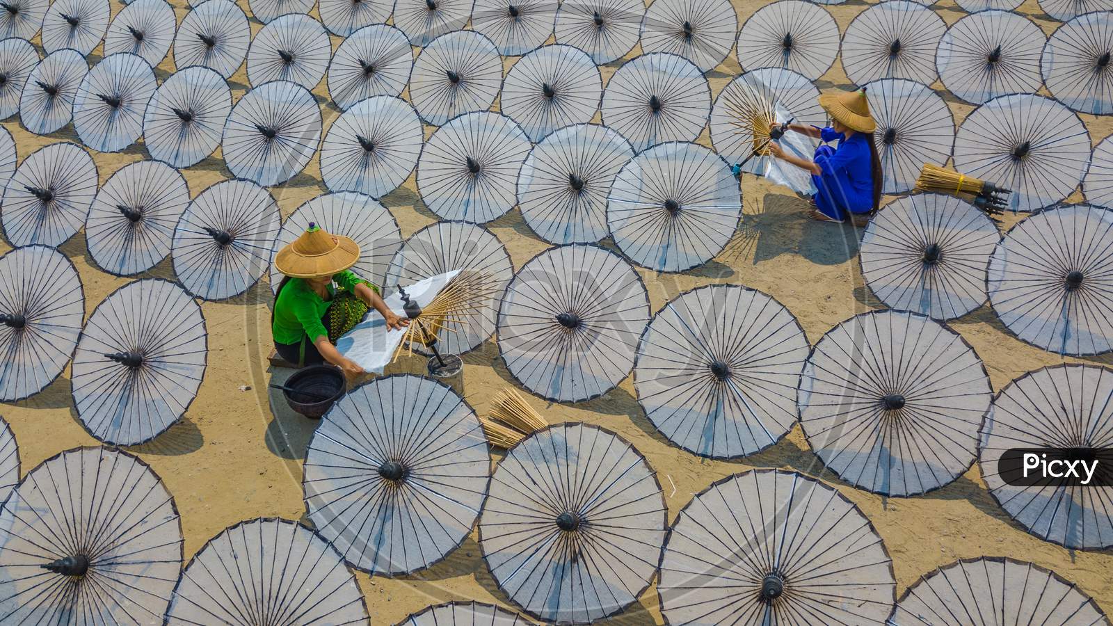 Umbrella Workshop in Mandalay, Myanmar.