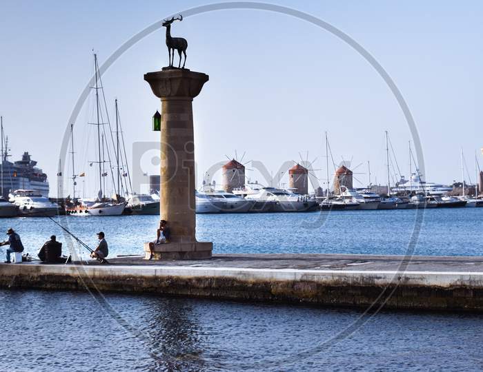 Rhodes old port, harbour entrance