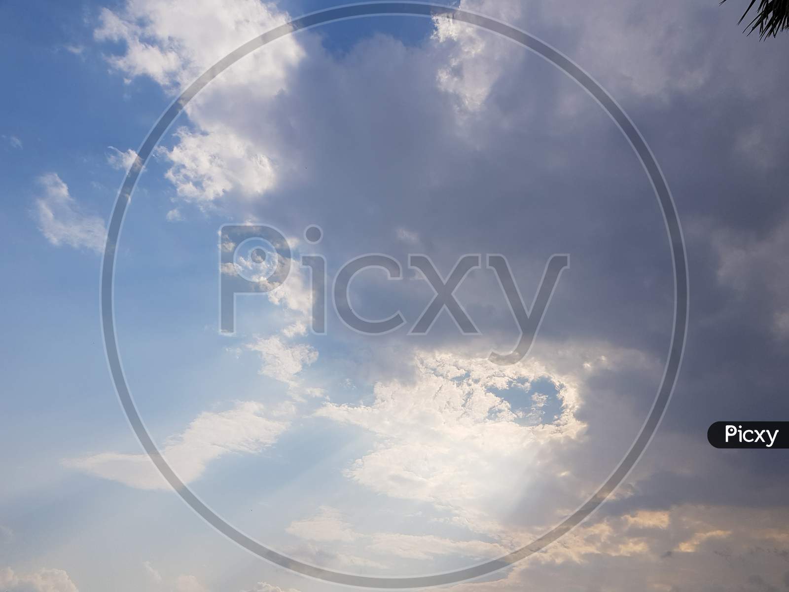 beautiful dramatic blue sky with clouds