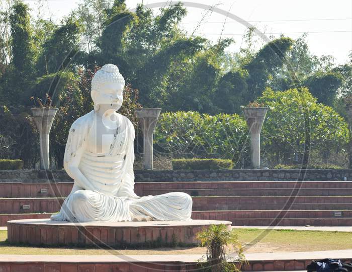 Meditation with Budha from garden of silence chandigarh