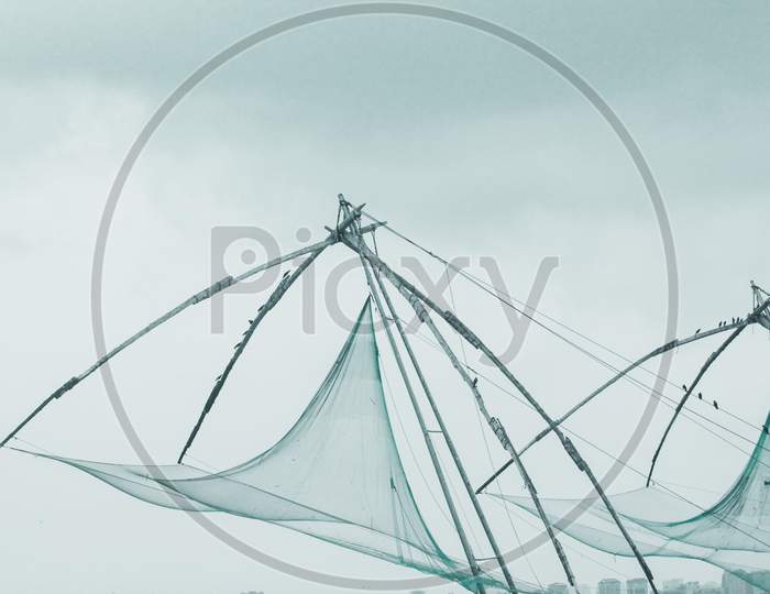 Chinese fishing nets at fort kochi India