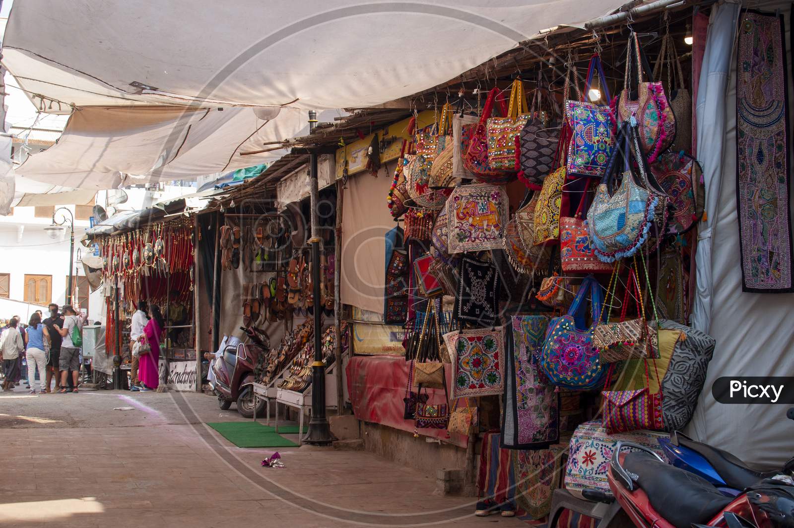 Ladies Bag Selling On The Street Of Rajasthan