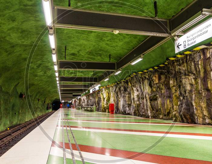 Interior Of Kungstradgarden Metro Station Of Stockholm, Sweden