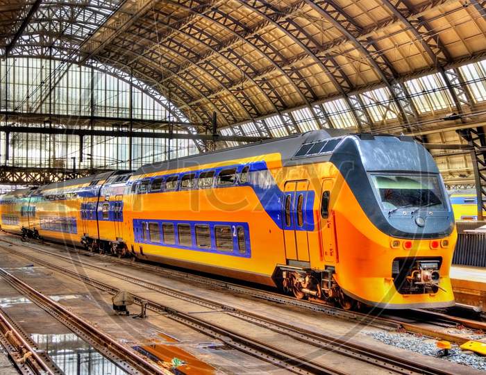 Train At Amsterdam Centraal Station