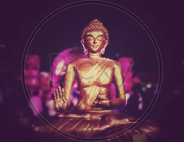 Buddha images spiritual pink background