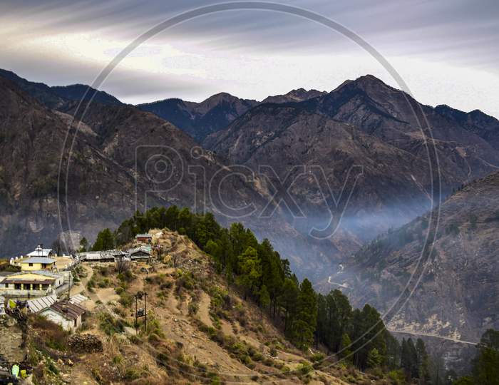 Cloudy Mountain Of Sankri Range - View From The Sankri Village, Kedarkantha Trek