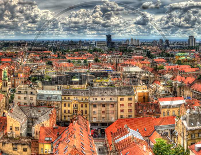 Panorama Of Zagreb City In Croatia